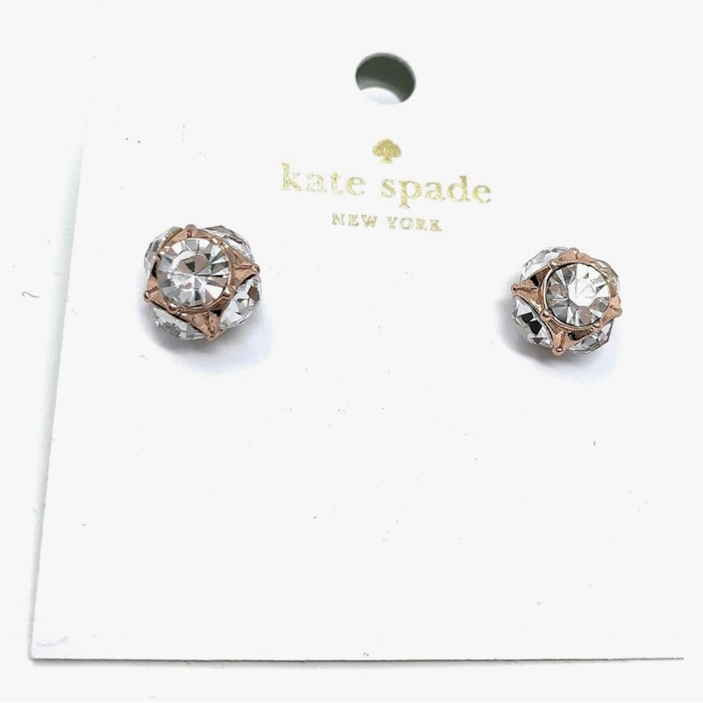 NWT Kate Spade ♠️ Lady Marmalade Rose Gold/Crystal Studs